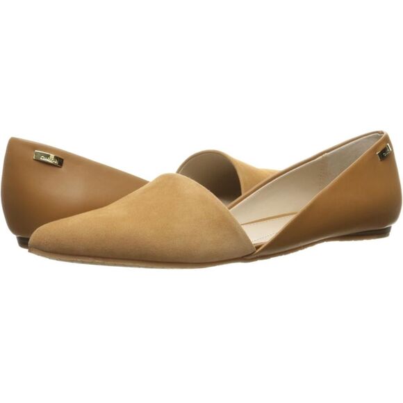 Calvin Klein Harmonia Tan Ballet Flat 7.5 - Picture 1 of 7